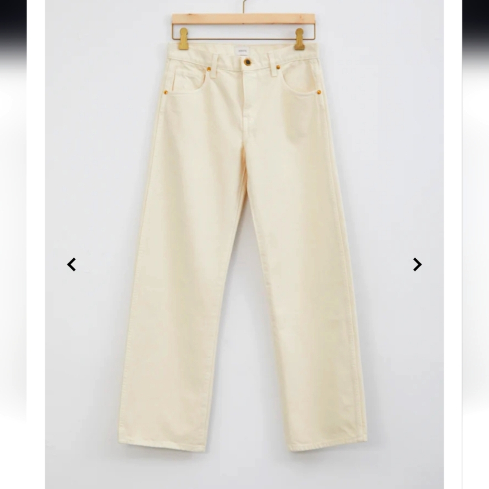KHAITE Kerrie Jeans in Ivory Rigid Trending Online